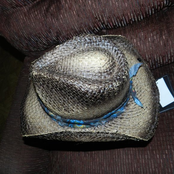 Peter Grimm Sunset drifter Peacock Band tea stained hat NWT! - Picture 3 of 15